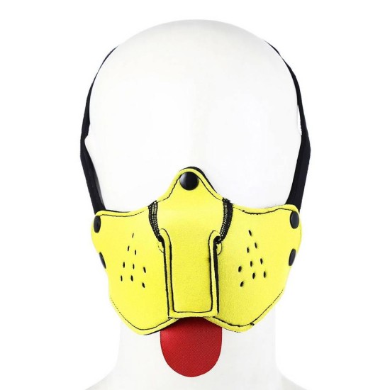 Μάσκα Role Play Σκύλος - Neoprene Puppy Dog Yellow Mouth Mask Fetish Toys 