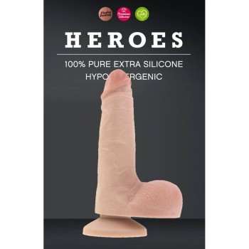 Heroes Silicone Dong With Balls Beige 17cm