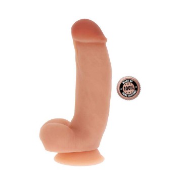 Get Real Silicone Dildo With Balls Beige 18cm