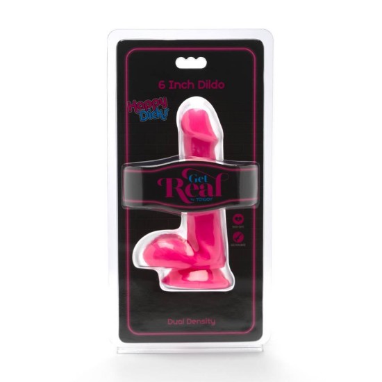 Happy Dicks Realistic Dong With Balls Pink 16cm Sex Toys