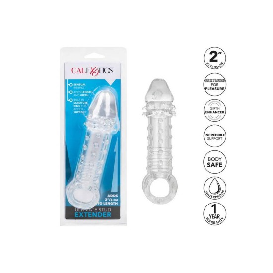 Διάφανο Κάλυμμα Πέους - Calexotics Ultimate Stud Penis Extender Clear Sex Toys 