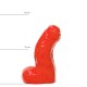 Ομοίωμα Πέους Με Όρχεις - All Red Curved Dildo 17cm Sex Toys 
