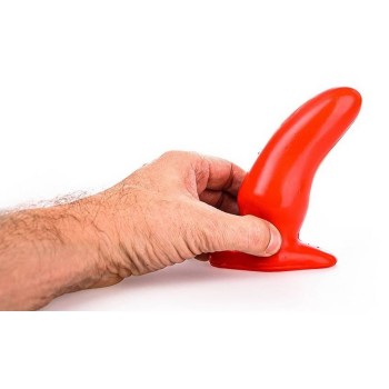 All Red Curved Butt Plug No.45
