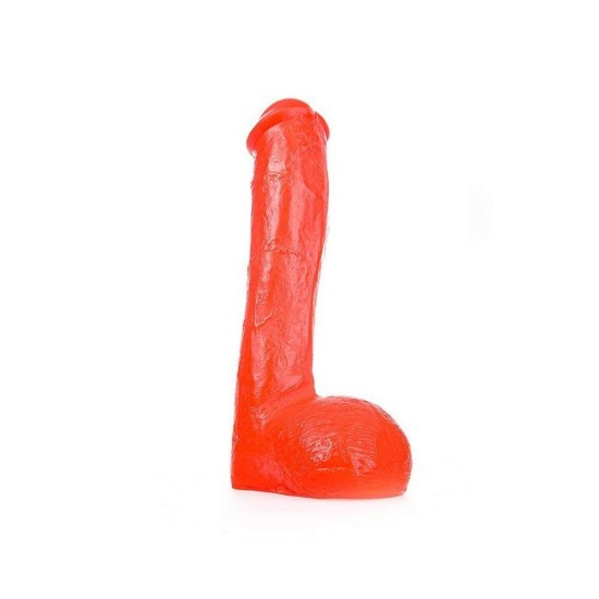 All Red Realistic Dong With Balls 23cm Sex Toys