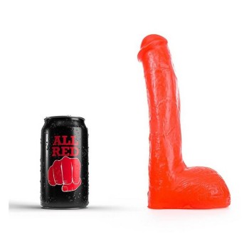 All Red Realistic Dong With Balls 23cm