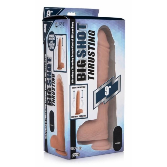 Ασύρματος Δονητής Με Κίνηση - Vibrating & Thrusting Remote Silicone Dong 23cm Sex Toys 