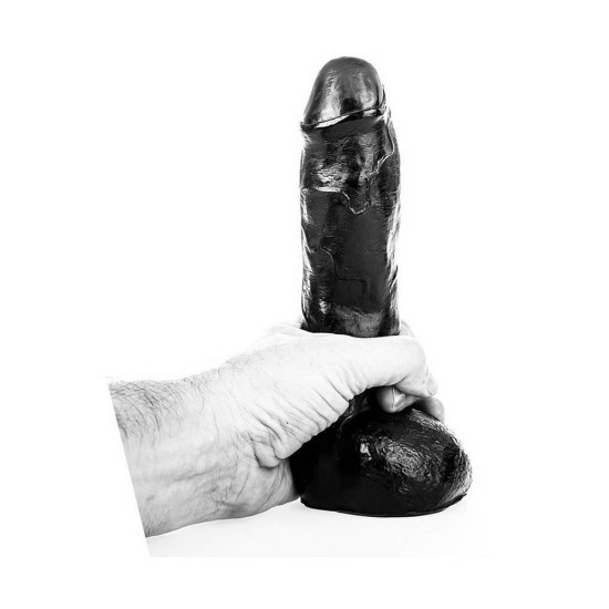 All Black Realistic Dong With Balls 21cm Sex Toys