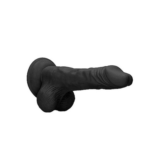 Μαλακό Ρεαλιστικό Πέος - Dong With Testicles Black 23cm Sex Toys 