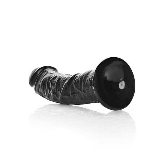 Κυρτό Ρεαλιστικό Πέος - Curved Realistic Dildo With Suction Cup Black 17cm Sex Toys 