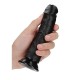 Curved Realistic Dildo With Suction Cup Black 17cm Sex Toys