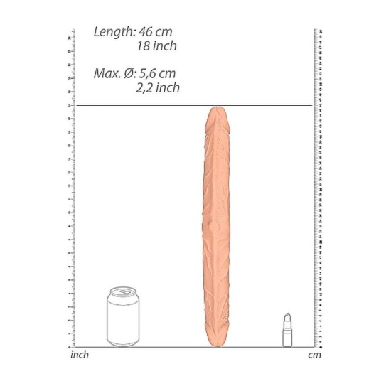 Διπλό Ευλύγιστο Πέος - Flexible Realistic Double Ended Dong Beige 46cm Sex Toys 