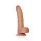 Curved Realistic Dildo With Balls Brown 22cm Sex Toys