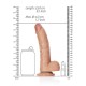 Curved Realistic Dildo With Balls Brown 22cm Sex Toys