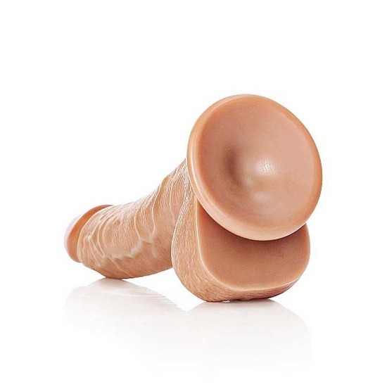 Κυρτό Πέος Με Όρχεις - Curved Realistic Dildo With Balls Brown 22cm Sex Toys 