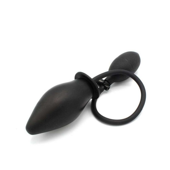 Φουσκωτή Σφήνα Σιλικόνης - Kiotos Inflated Anal Spade Plug Black Sex Toys 