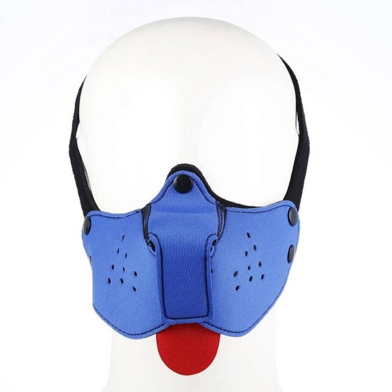 Μάσκα Role Play Σκύλος - Neoprene Puppy Dog Blue Mouth Mask Fetish Toys 