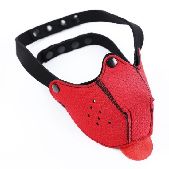 Neoprene Puppy Dog Red Mouth Mask Fetish Toys 