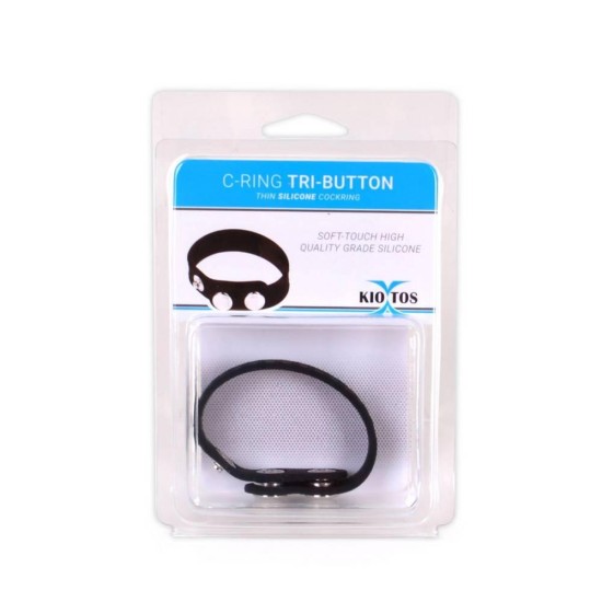 Δαχτυλίδι Πέους Σιλικόνης - Silicone C Ring Tri Button Thin Sex Toys 