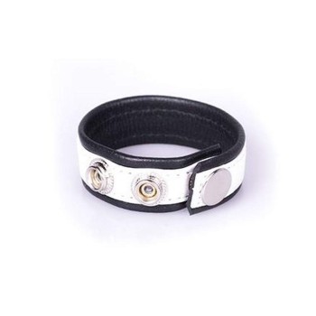 Δερμάτινο Δαχτυλίδι Πέους – Rainbow Leather Cock Strap Black/White