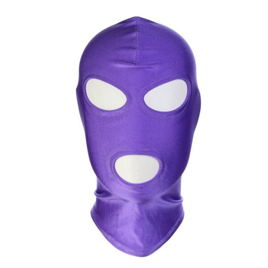 Purple BDSM Hood Classic 3 Holes Fetish Toys 