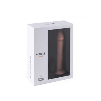 Ασύρματος Δονητής Σιλικόνης - Virgite R1 Vibrating Realistic Dong Beige 19cm
