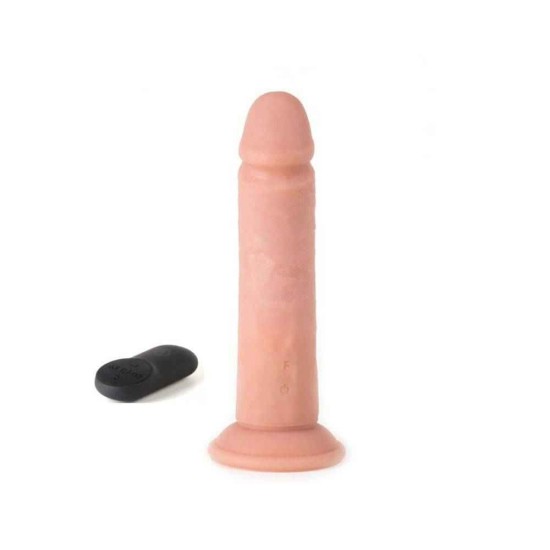 Ασύρματος Δονητής Σιλικόνης - Virgite R1 Vibrating Realistic Dong Beige 19cm Sex Toys 
