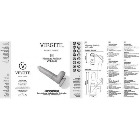 Virgite R6 Vibrating Realistic Dong Beige 25cm Sex Toys