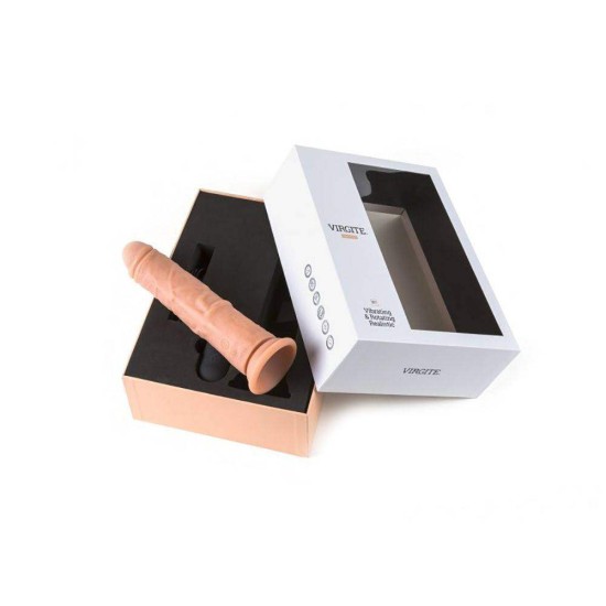 Ασύρματος Δονητής Σιλικόνης - R7 Vibrating & Realistic Dong Beige 19cm Sex Toys 