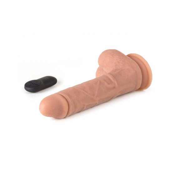 Ασύρματος Δονητής Σιλικόνης - R10 Vibrating & Realistic Dong Beige 21cm Sex Toys 