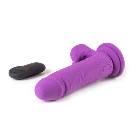 Ασύρματος Δονητής Σιλικόνης - R12 Remote Vibrating Realistic Dong Purple 17cm Sex Toys 