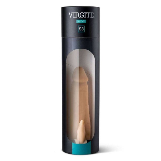 S3 Realistic Vibrating Sleeve Beige 16cm Sex Toys