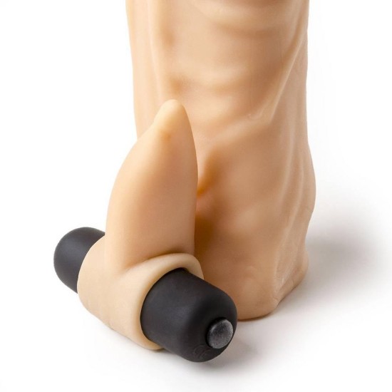 S4 Realistic Vibrating Sleeve Beige 20cm Sex Toys