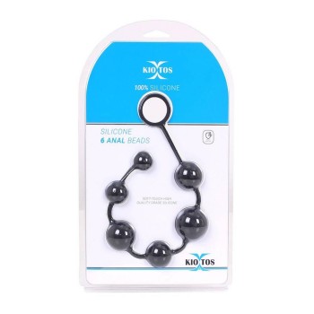 Πρωκτικές Μπίλιες Σιλικόνης - Kiotos Silicone 6 Anal Beads Black