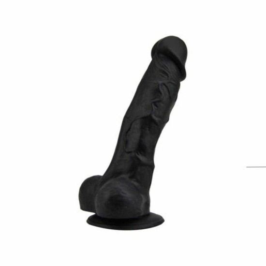Ρεαλιστικό Πέος Σιλικόνης - Loving Joy Realistic Silicone Dildo With Balls Black 18cm Sex Toys 
