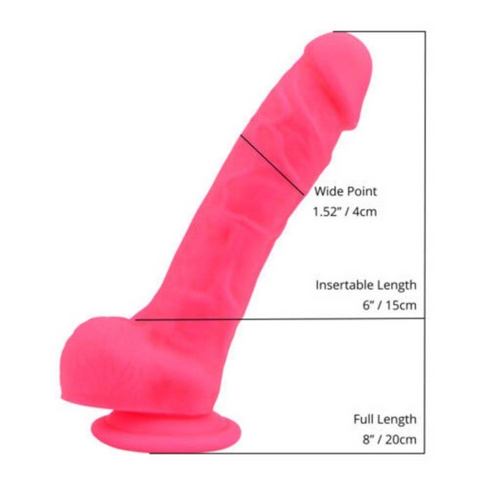 Loving Joy Realistic Silicone Dildo With Balls Pink 20cm Sex Toys