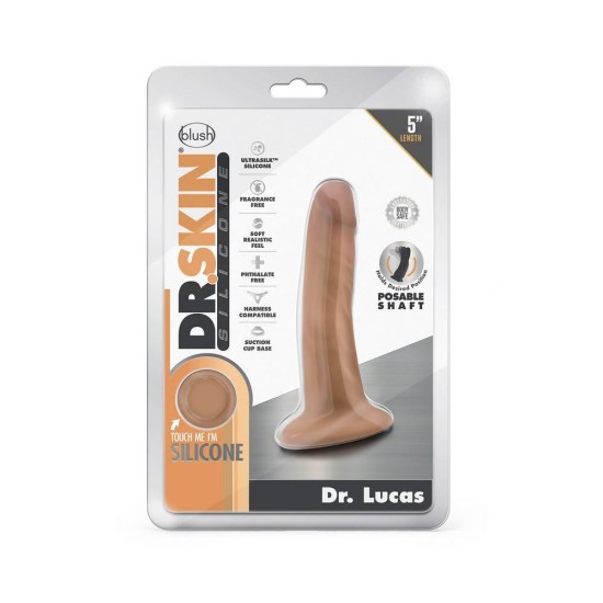 Dr. Lucas Silicone Dong With Suction Cup Mocha 13cm Sex Toys
