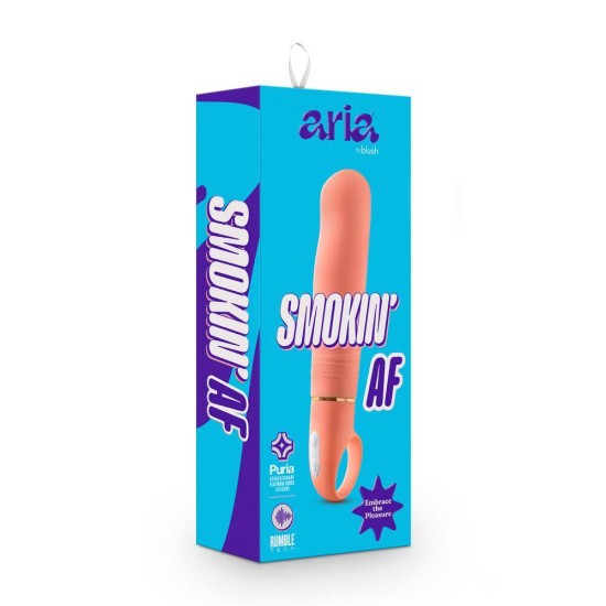 Ισχυρός Δονητής Σιλικόνης - Aria Smokin' AF Silicone Vibrator Coral Sex Toys 