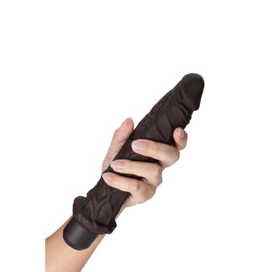 Μεγάλος Δονητής Σιλικόνης - Dr. Richard Vibrating Dildo Brown 23cm Sex Toys 
