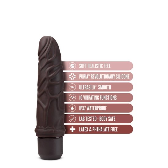 Πέος Σιλικόνης Με Δόνηση - Dr Robert Silicone Vibrating Dildo Brown 18cm Sex Toys 