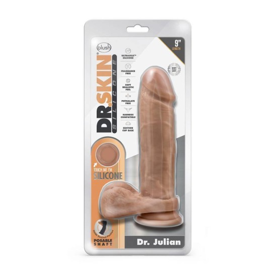 Μεγάλο Πέος Σιλικόνης - Dr Julian Silicone Dildo Mocha 23cm Sex Toys 