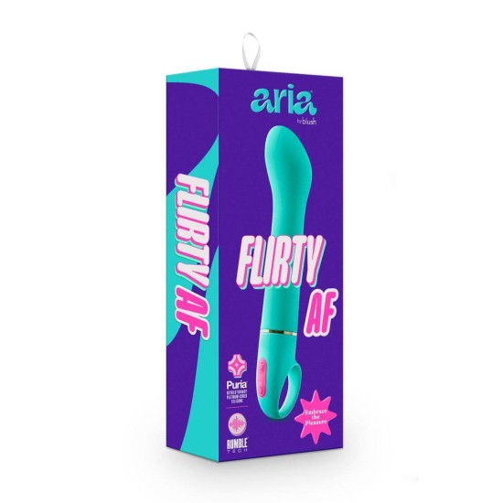 Ισχυρός Δονητής Σιλικόνης - Aria Flirty AF Silicone Vibrator Teal Sex Toys 