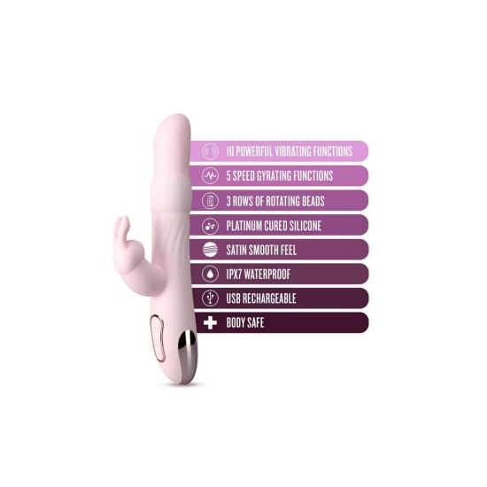 Rabbit Δονητής Με Περιστροφή - Lush Aurora Rotating Rabbit Vibrator Pink Sex Toys 