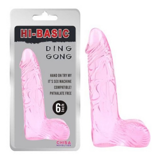 Ομοίωμα Πέους Με Όρχεις - Hi Basic Ding Dong Loving Me Pink Sex Toys 