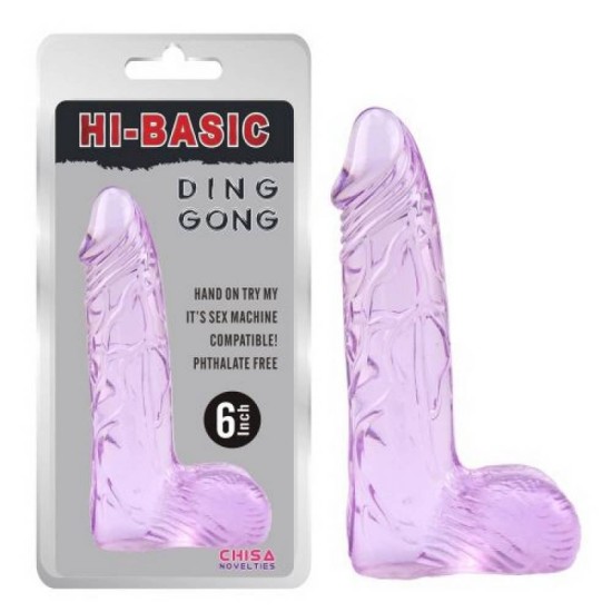 Ομοίωμα Πέους Με Όρχεις - Hi Basic Ding Dong Loving Me Purple Sex Toys 