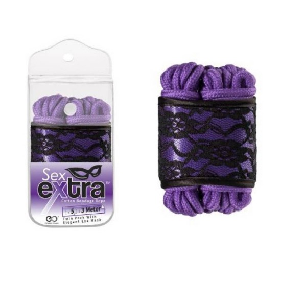 BDSM Kit Sex Extra Ropes And Mask Purple Fetish Toys 