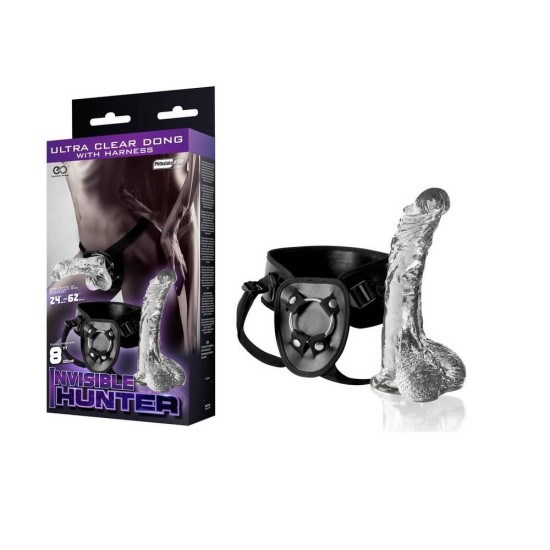 Invisible Hunter Clear Dong With Harness 20cm Sex Toys