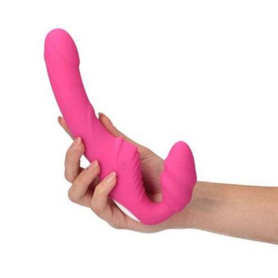 Ασύρματο Διπλό Στραπόν - Elys Love Gun Remote Double Strap On Pink Sex Toys 