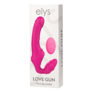 Ασύρματο Διπλό Στραπόν - Elys Love Gun Remote Double Strap On Pink
