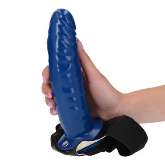 Κούφιο Ομοίωμα Πέους Με ζώνη - Hi Basic Hollow Penis Extender Blue 19cm Sex Toys 