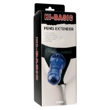 Κούφιο Ομοίωμα Πέους Με ζώνη - Hi Basic Hollow Penis Extender Blue 19cm